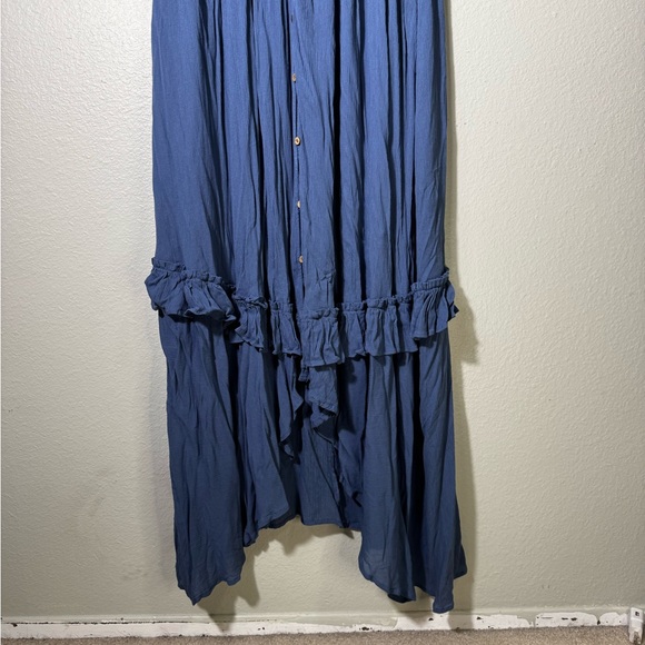 NWT Free People Endless Summer Paradiso Lace-Trimmed Ruffled Blue Stone Dress - Picture 4 of 9
